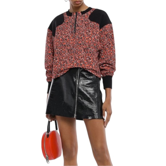 Women’s Rebecca Minkoff Red Floral Sara Sweatshirt pullover SZ XS - Picture 1 of 16